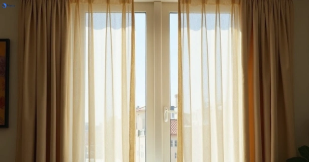 Dull dusty drapes in broadway-nsw before professional cleaning